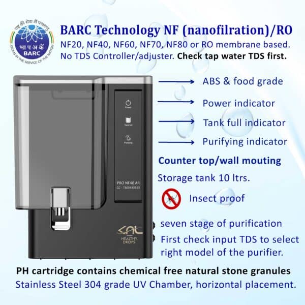 KNL PRO NF40 AR SS UV, Nanofiltration water purifier with alkaline regulator, black - Image 3