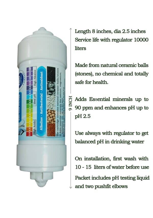 KNL PH/AAA Cartridge filter with 2 elbows & pH testing drop bottle for domestic ro or nf water filter - Image 2