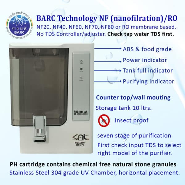KNL PRO RO AR SS UV (Alkaline Regulator) - RO water filter for TDS > 1400 ppm (White & black) - Image 3