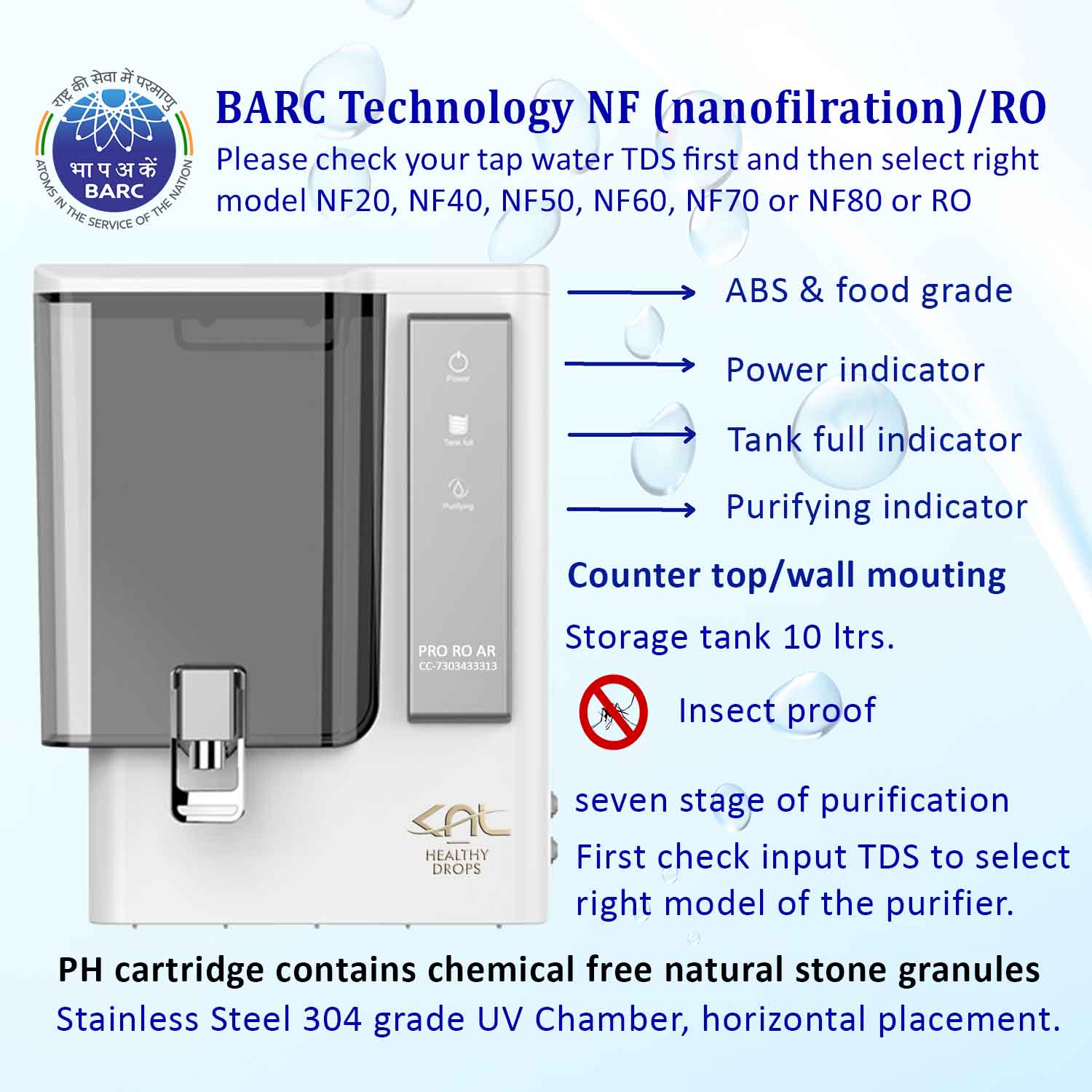 KNL PRO RO AR SS UV (Alkaline Regulator) - RO water filter White. - Image 3