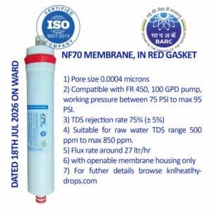 KNL NF70 Nanofiltration Membrane with FR 450