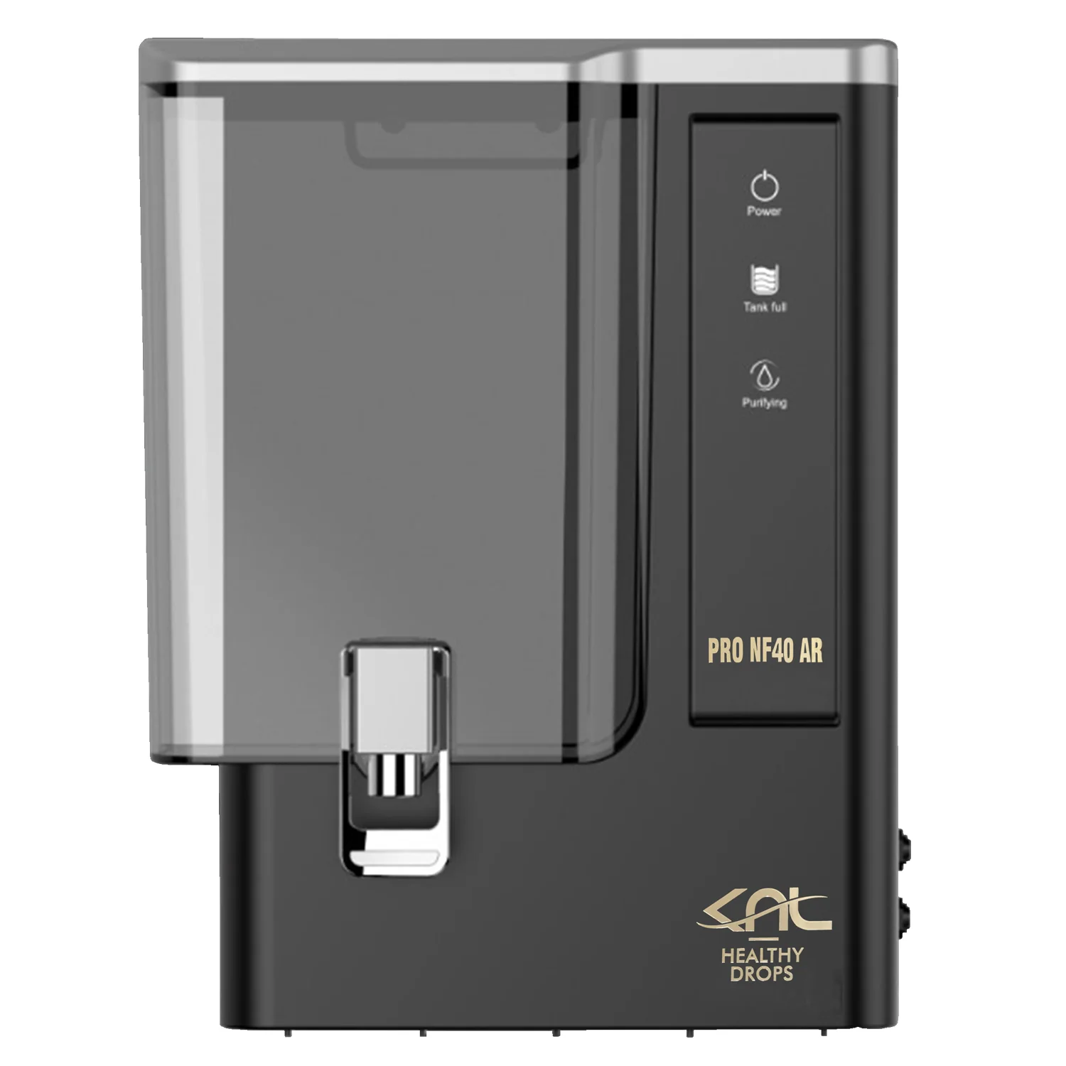 KNL PRO NF40 AR SS UV, Nanofiltration water purifier with alkaline regulator, black